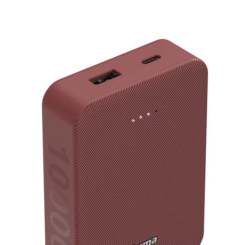 Powerbank 10000mAh USB-C+A Röd - 4