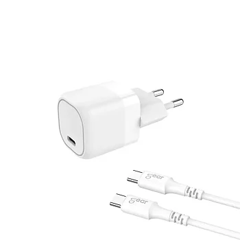 Laddare 1xUSB-C+kabel 1m C-C