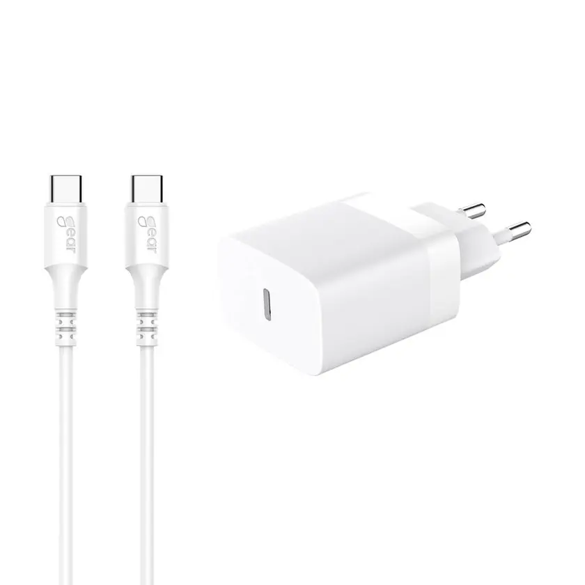 Laddare 1xUSBC +kabel C-C 1m
