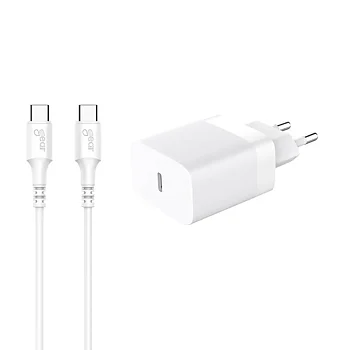Laddare 1xUSBC +kabel C-C 1m