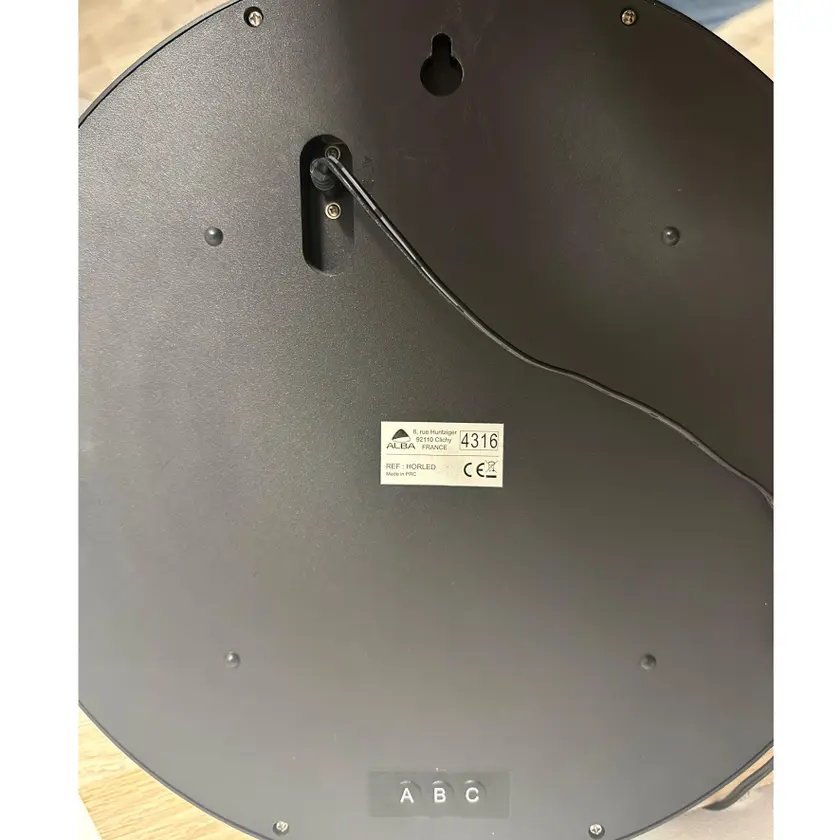 Väggklocka LED Ø30cm Svart/Röd - 3