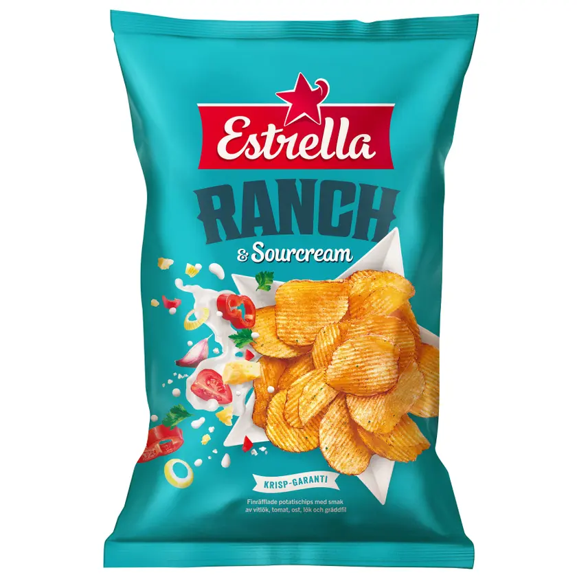 Ranch & sourcreamchips 275gx18