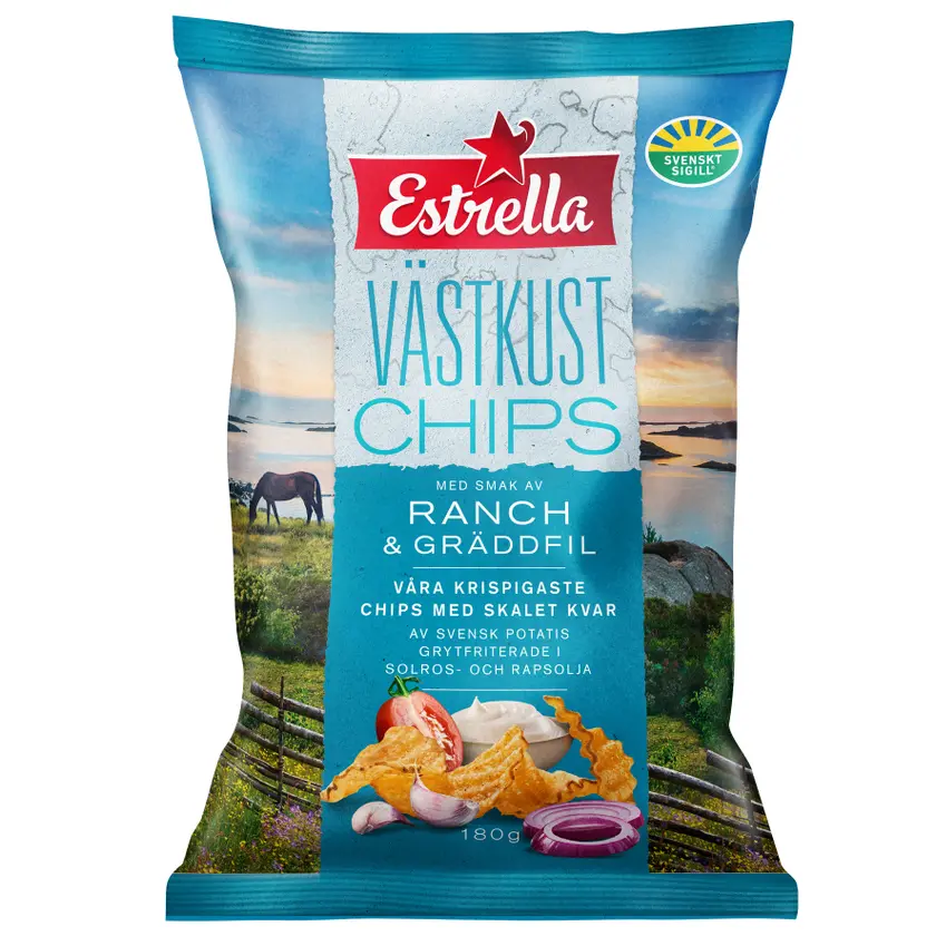 Västkustchips ranch &180gx10st