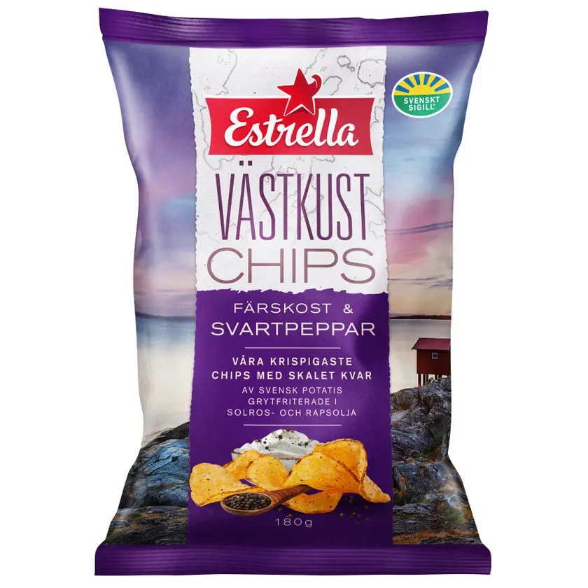 Västkustchips Färskost 180gx10