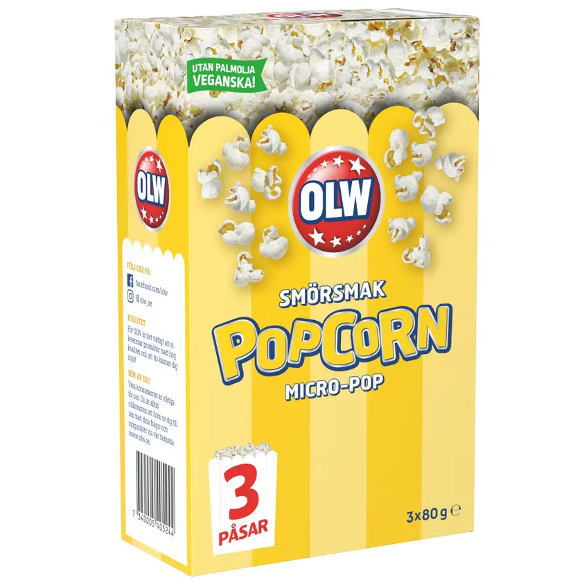 OLW Micropop Smör 3-p 80gx14