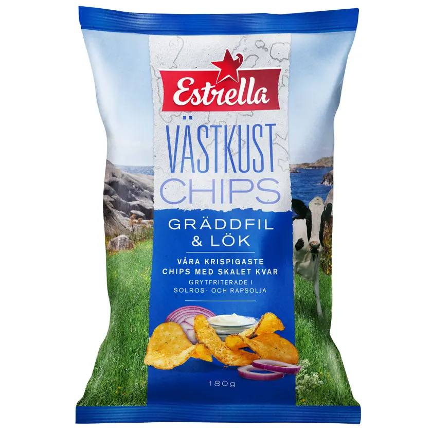 Västkustchips Gräddfil 180gx18