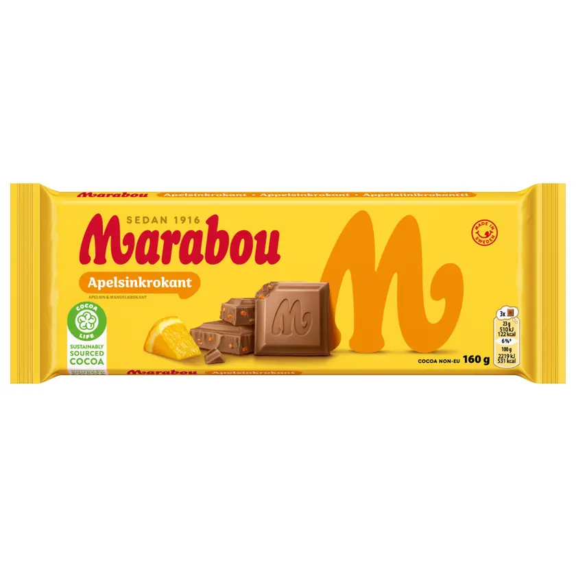 Marabou Apelsinkrokant 160gx15