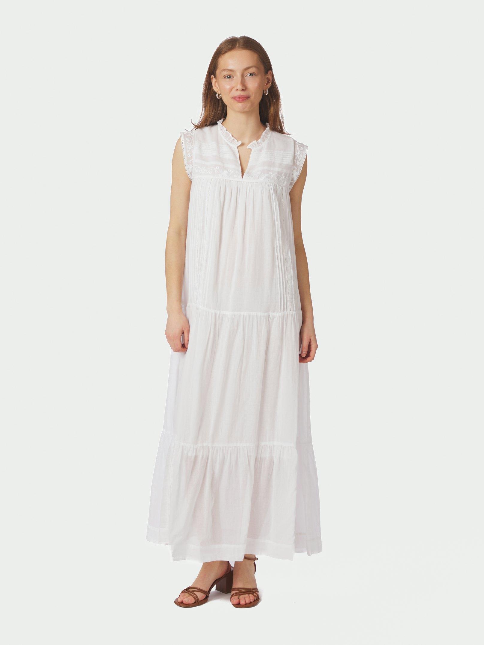 Veana S Voile Maxi Dress White - 3