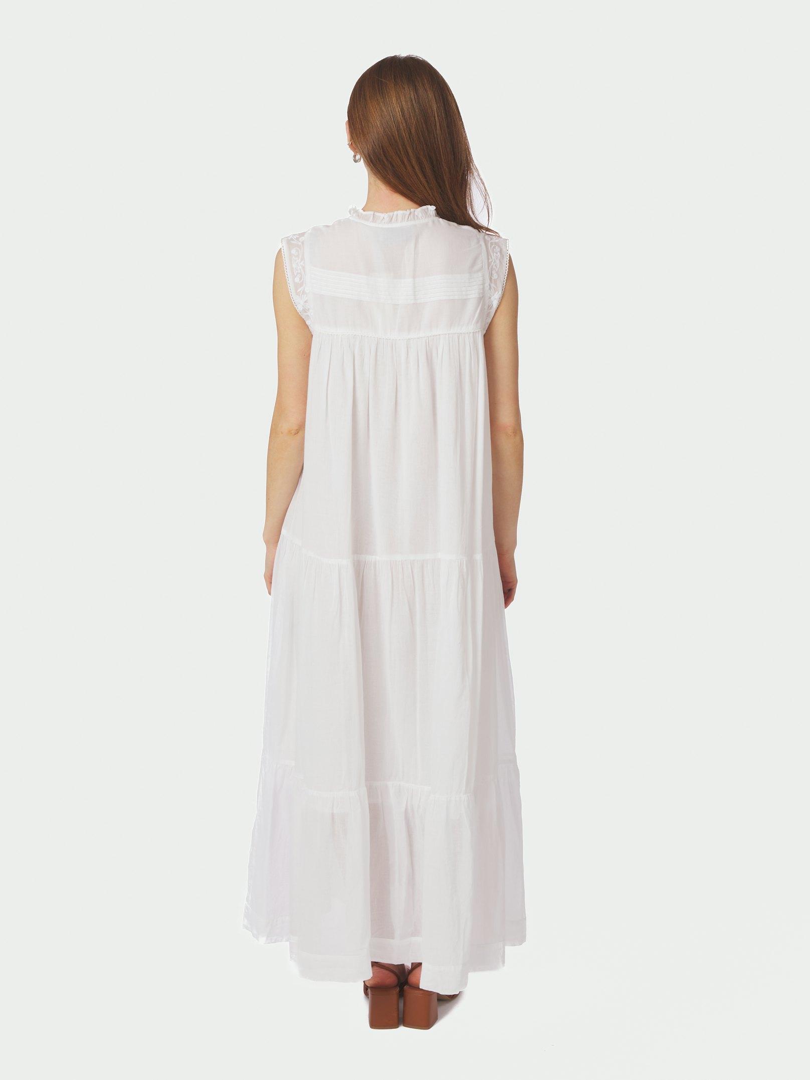 Veana S Voile Maxi Dress White - 4