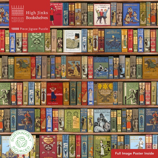 Bodleian Libraries: High Jinks Bookshelves Flame Tree Memo Block in Box with Drawer