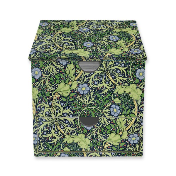 William Morris: Seaweed Flame Tree Memo Block in Box with Drawer