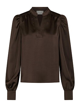 Rosslyn Heavy Sateen Blouse Dark brown