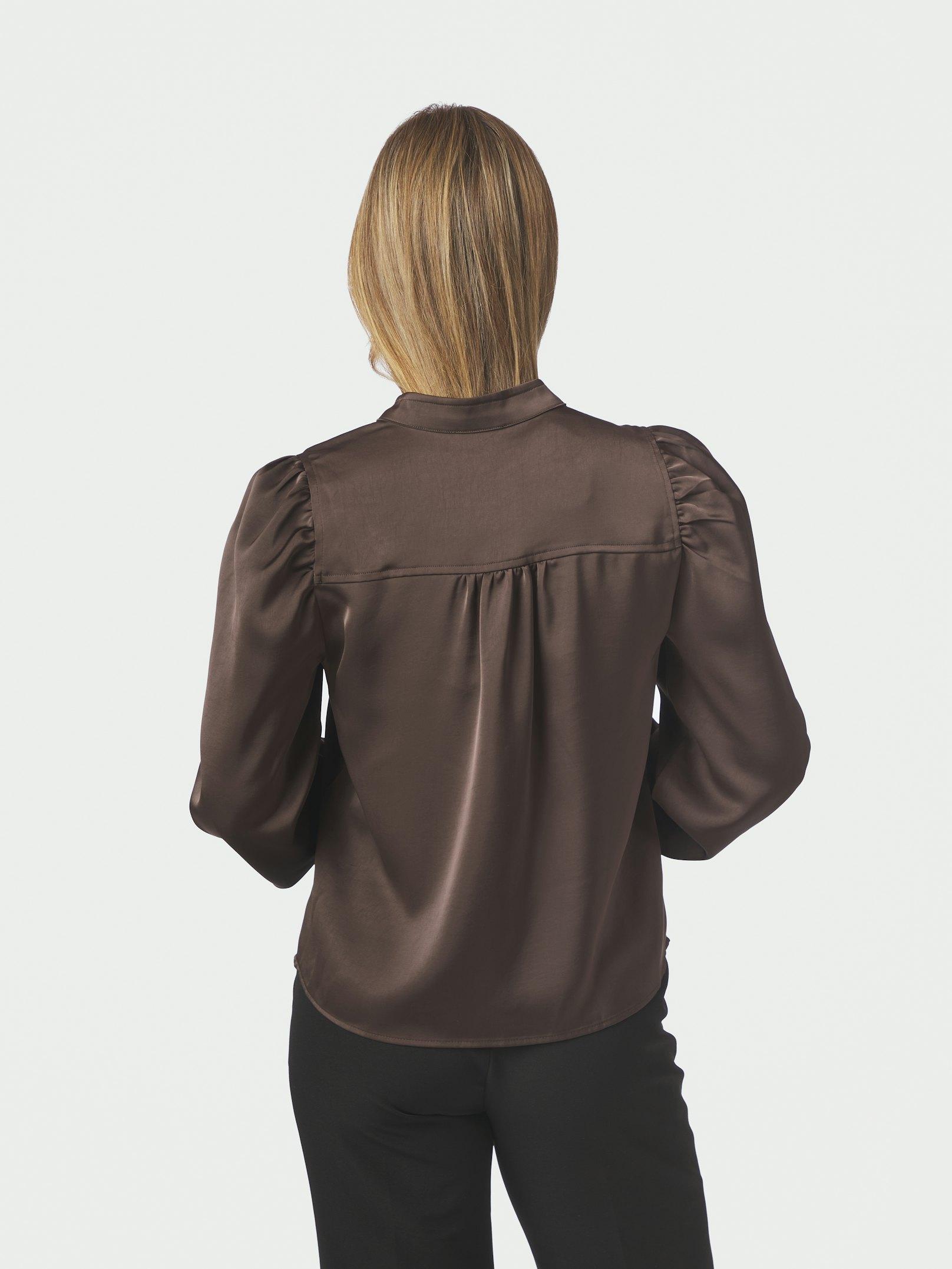 Rosslyn Heavy Sateen Blouse Dark brown - 4