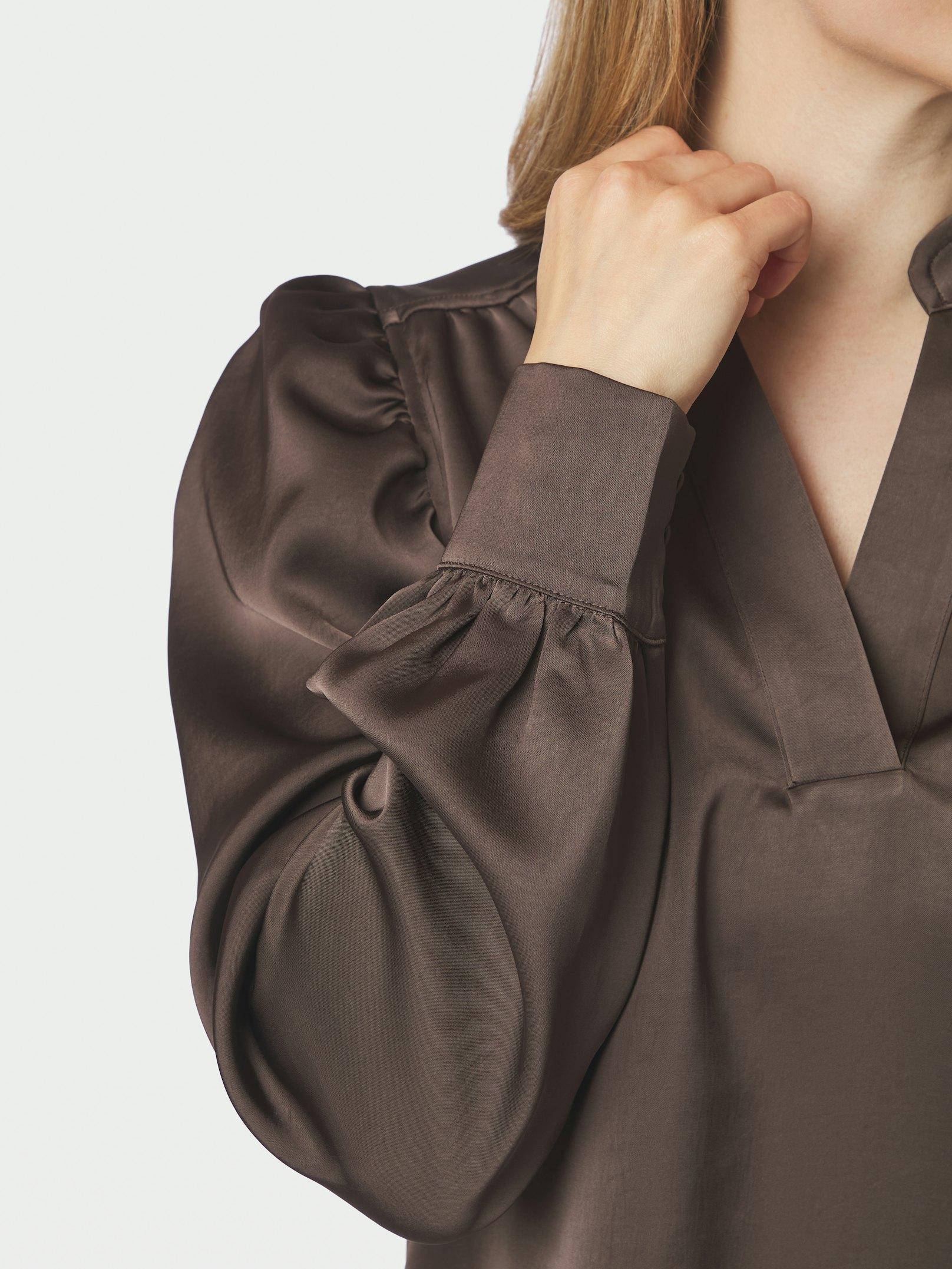 Rosslyn Heavy Sateen Blouse Dark brown - 6