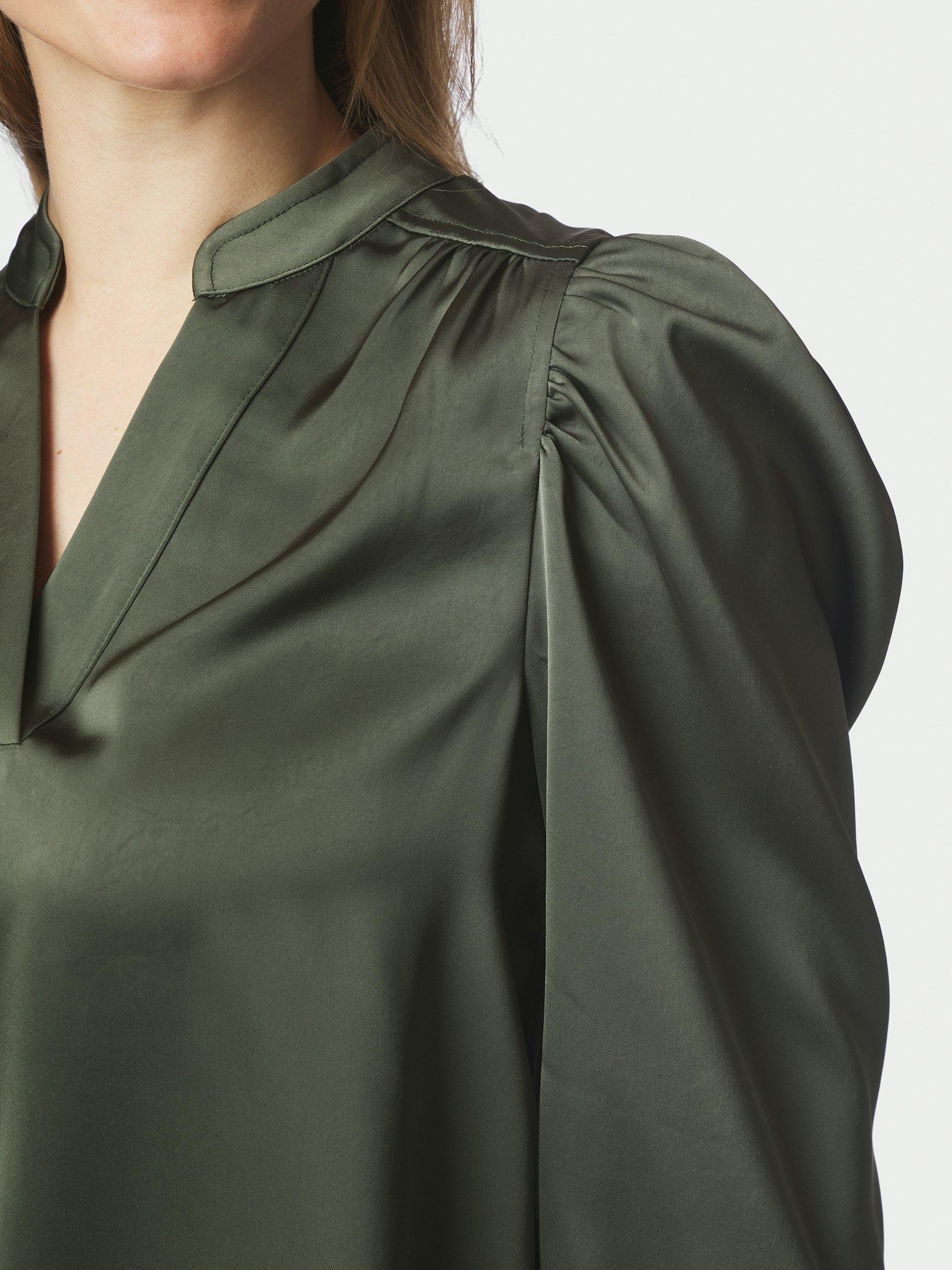 Rosslyn Heavy Sateen Blouse Deep Green - 6