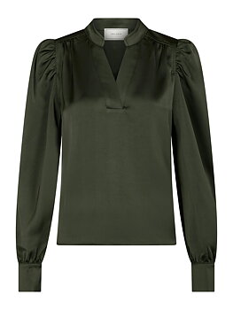 Rosslyn Heavy Sateen Blouse Deep Green