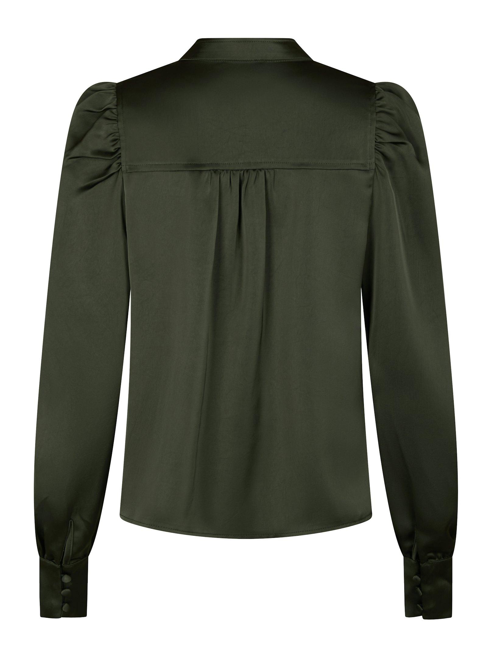 Rosslyn Heavy Sateen Blouse Deep Green - 2