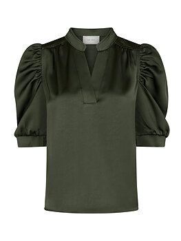 Roella Heavy Sateen Blouse Deep Green
