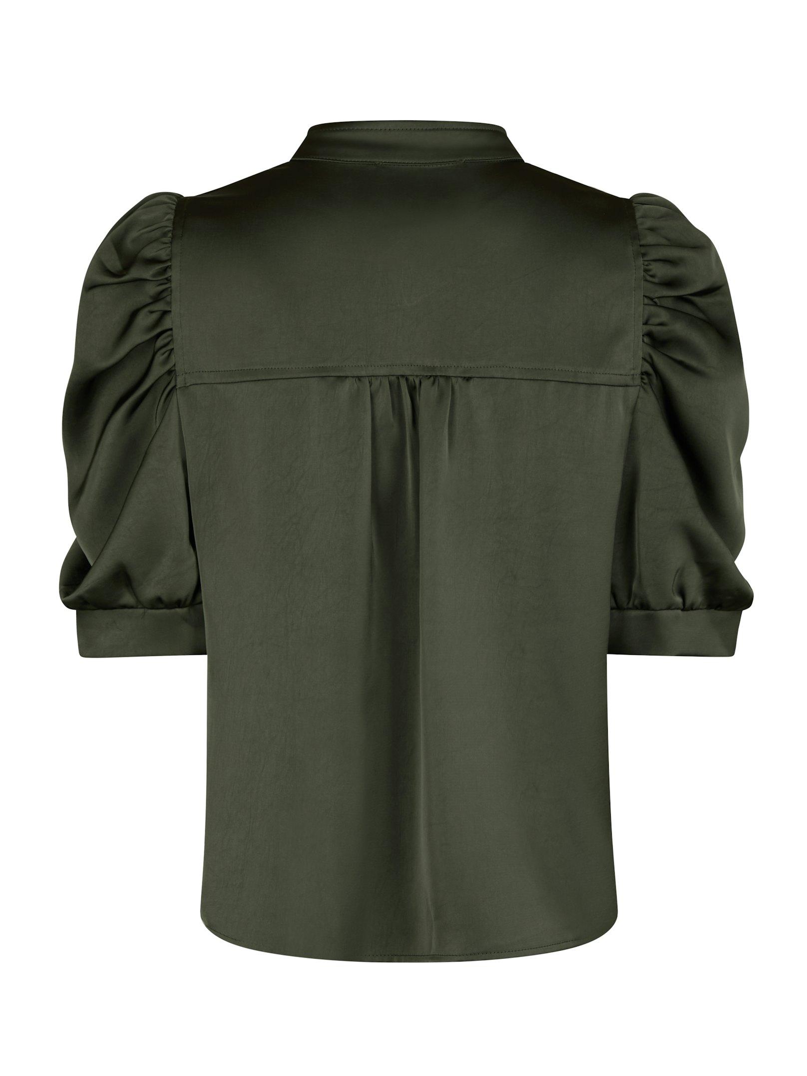 Roella Heavy Sateen Blouse Deep Green - 2