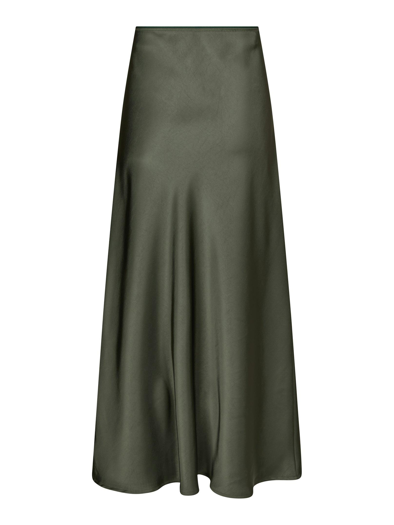 Vicky Heavy Sateen Skirt Deep Green - 2