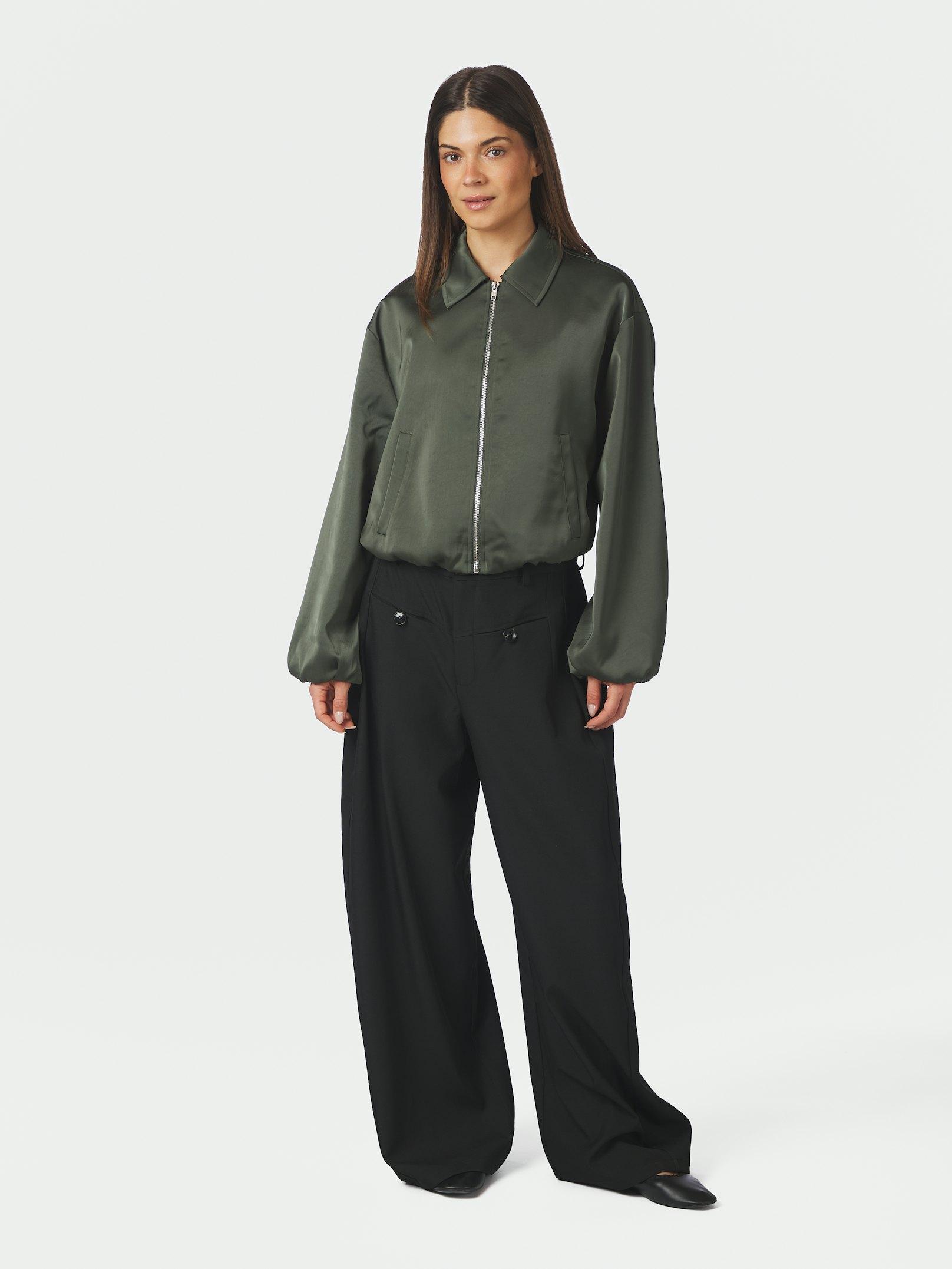 Denielle Heavy Sateen Jacket Deep Green - 5