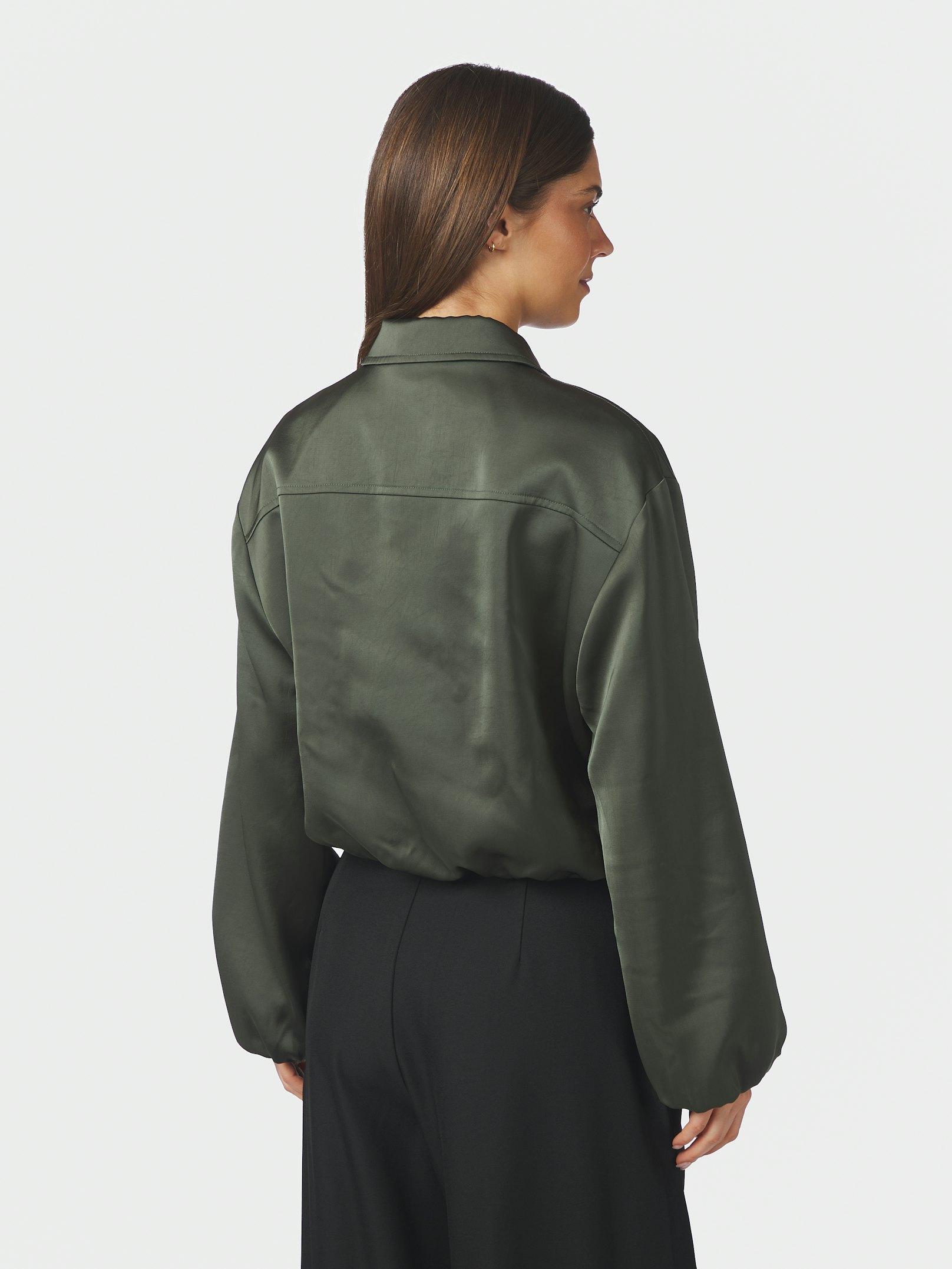 Denielle Heavy Sateen Jacket Deep Green - 4