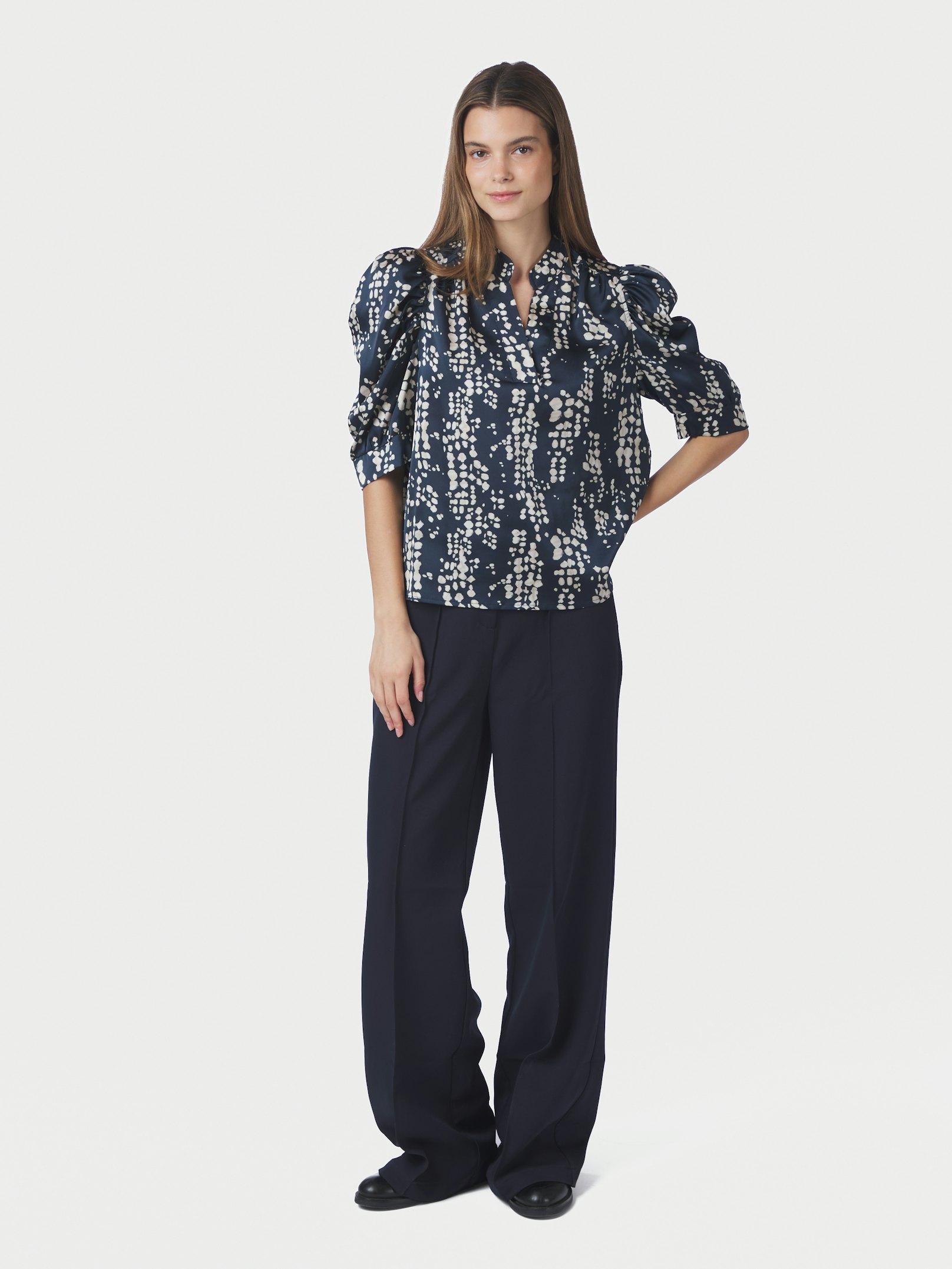 Roella Scatter Print Blouse Navy - 5