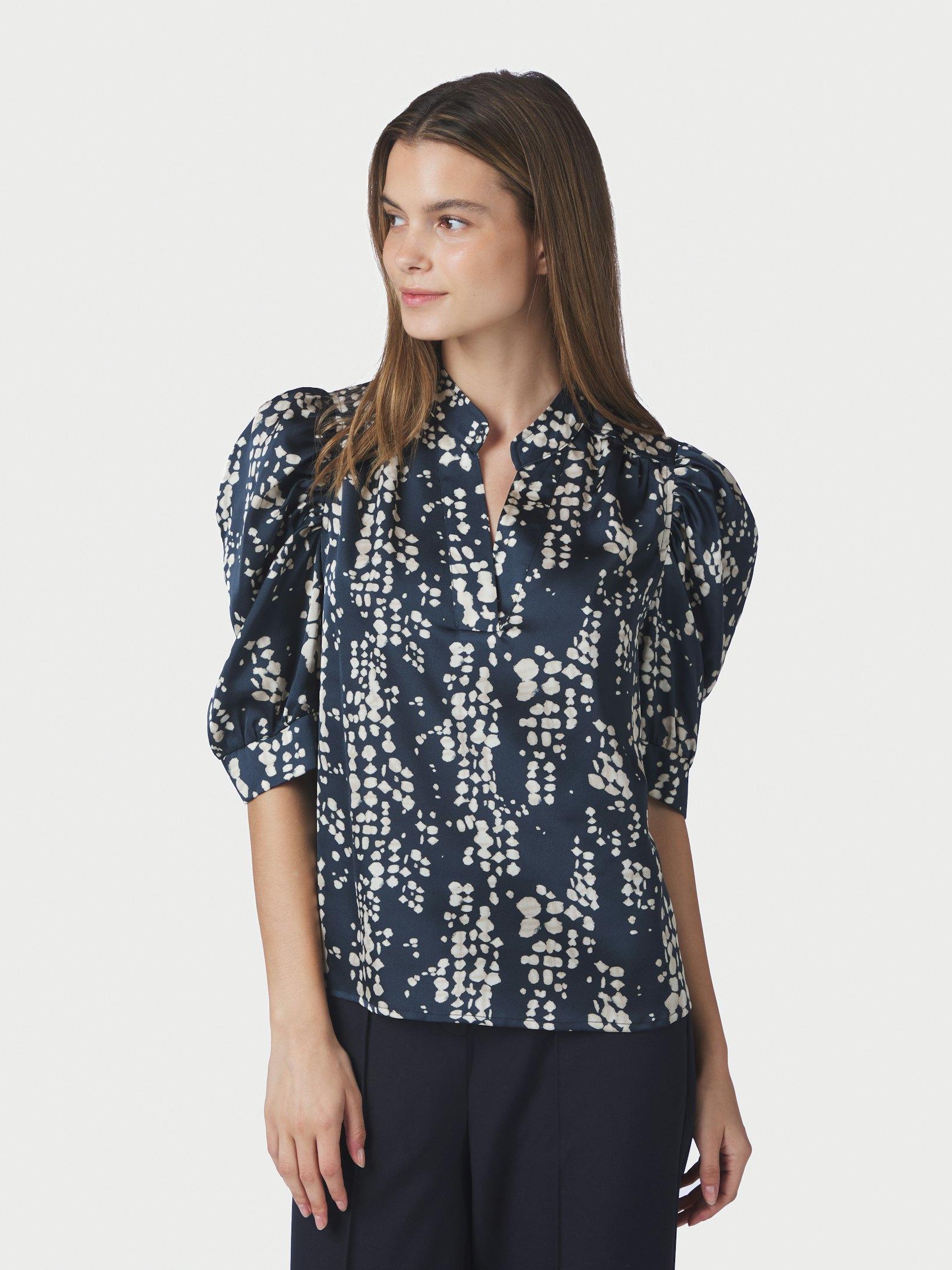 Roella Scatter Print Blouse Navy - 3
