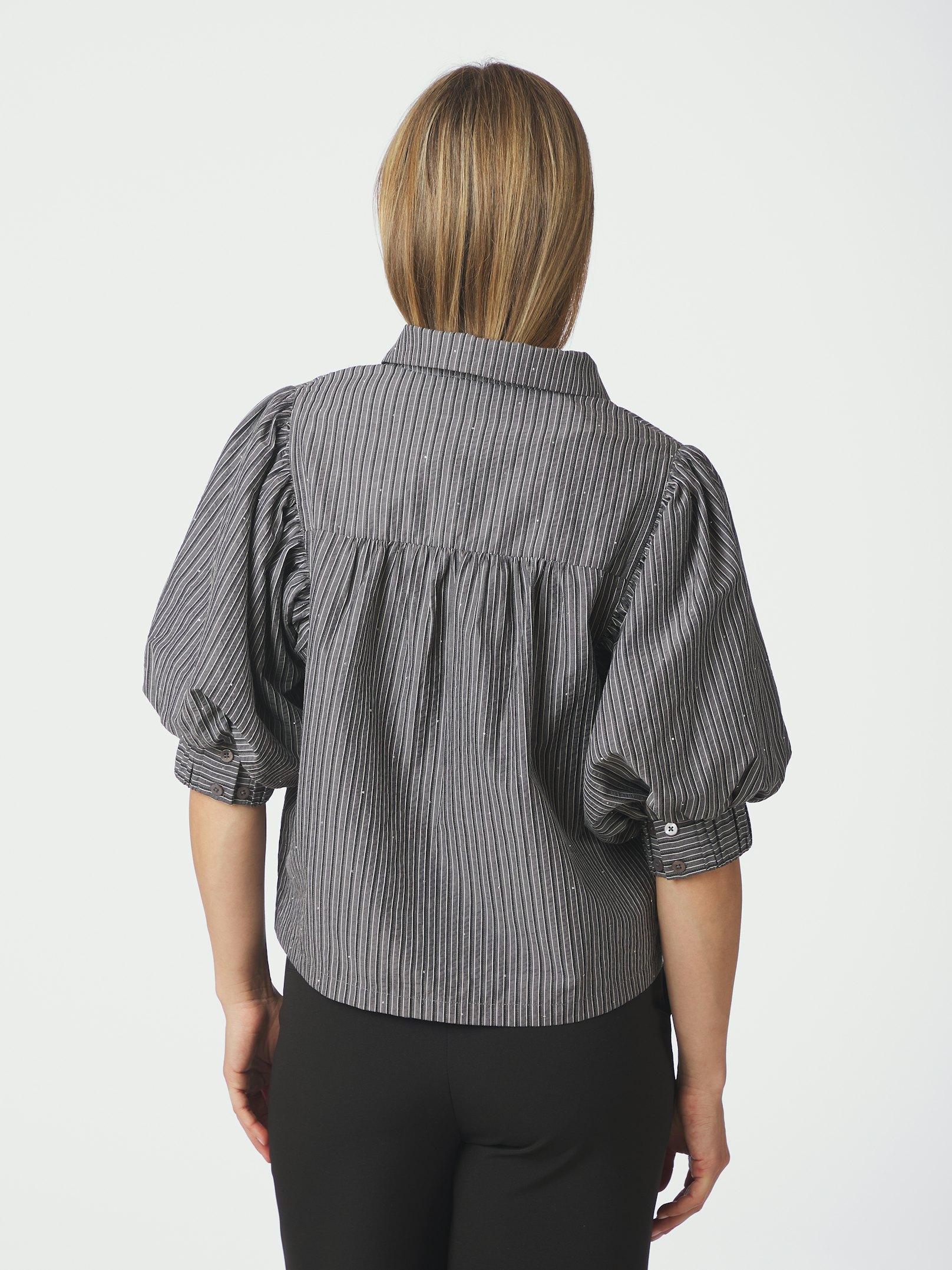 Etta Stripe B Shirt Dark Grey - 4