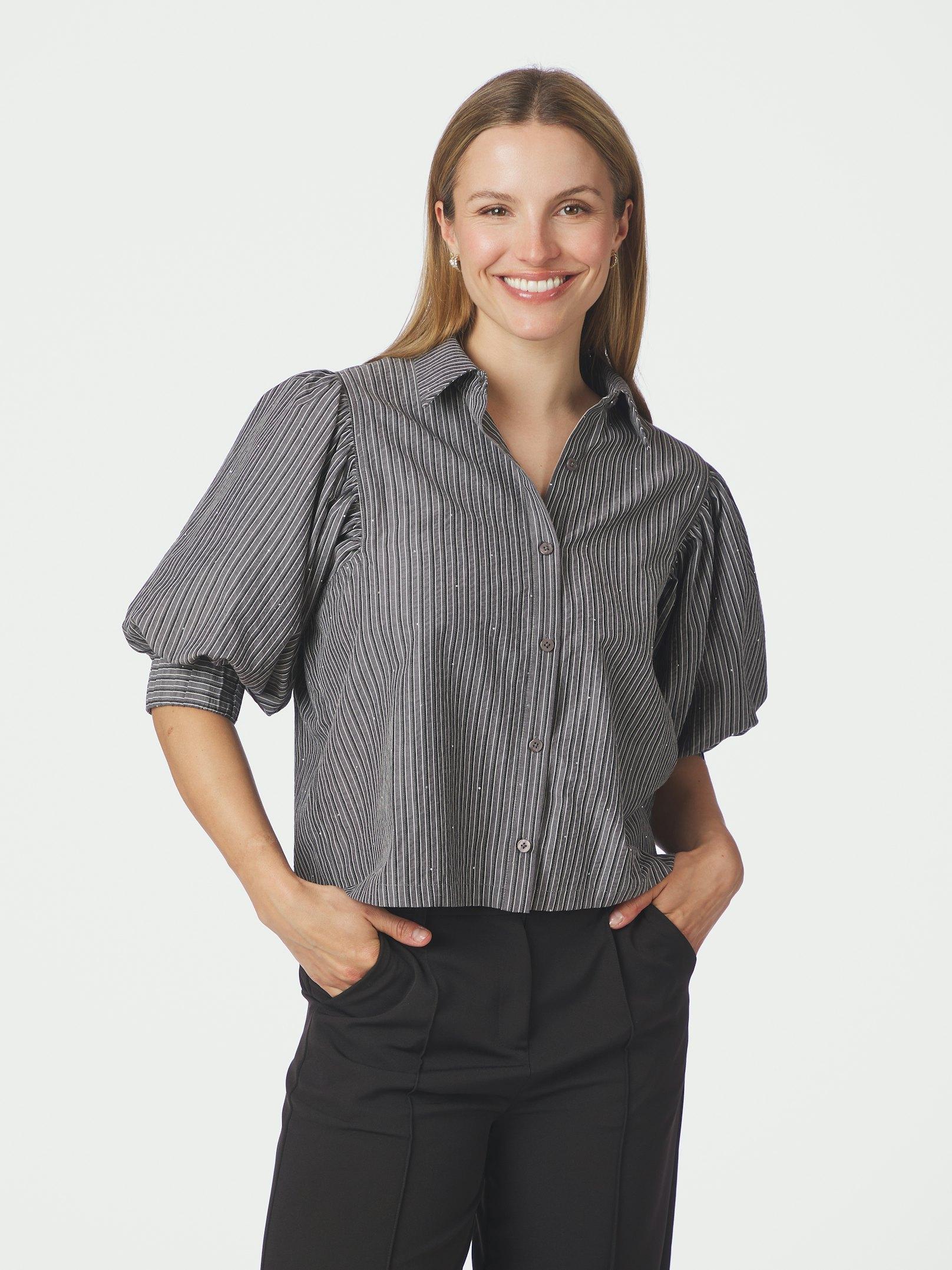 Etta Stripe B Shirt Dark Grey - 3