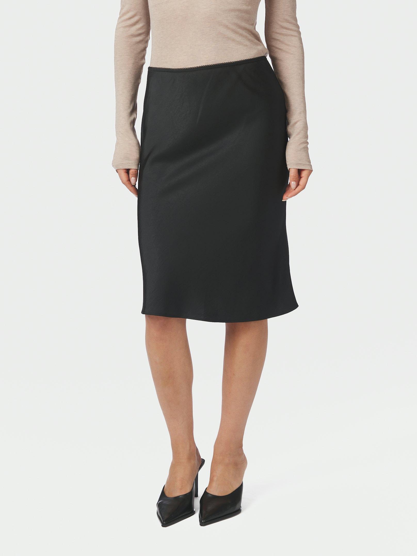 Mindie Heavy sateen Skirt Black - 3