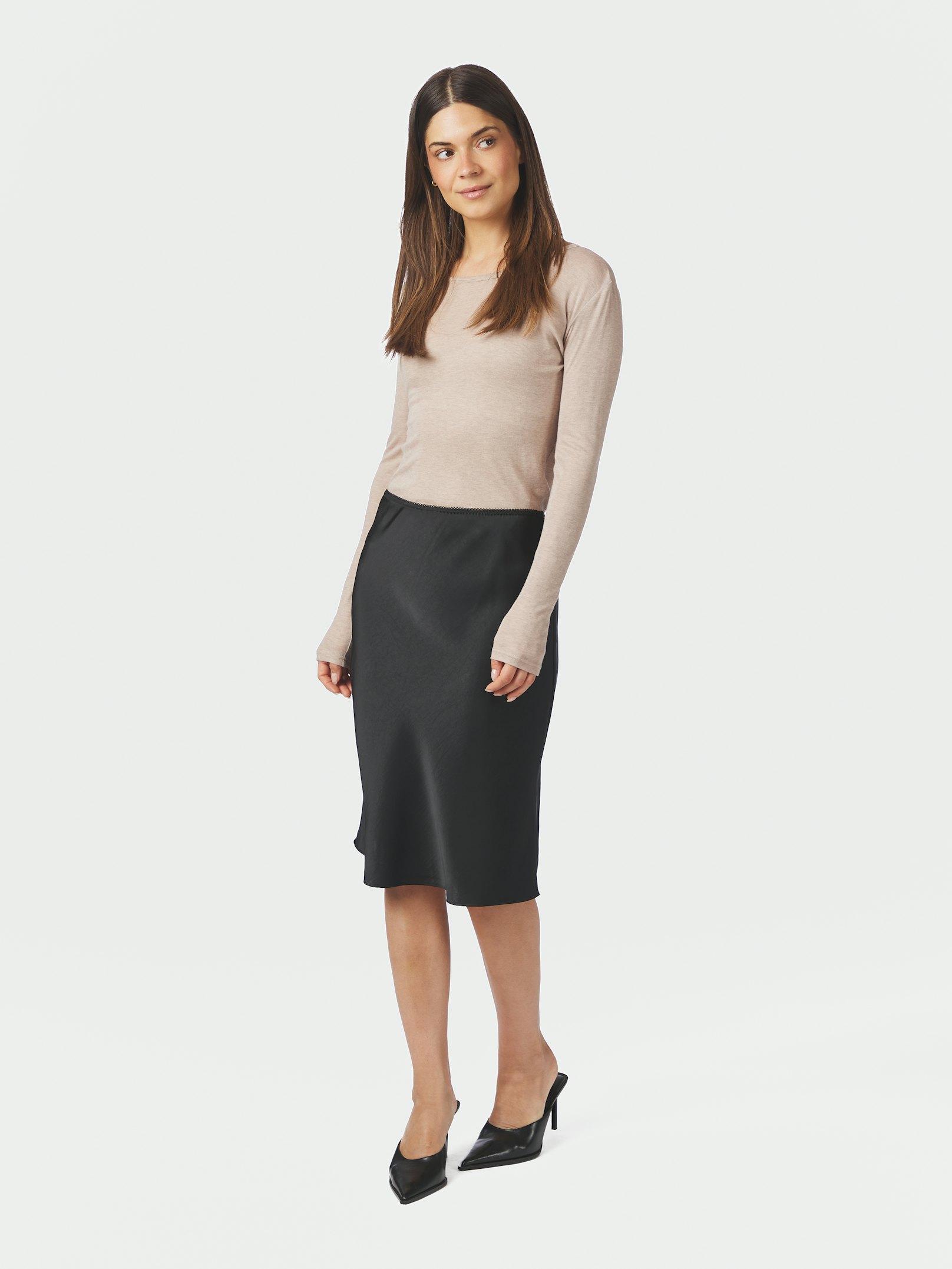 Mindie Heavy sateen Skirt Black - 5