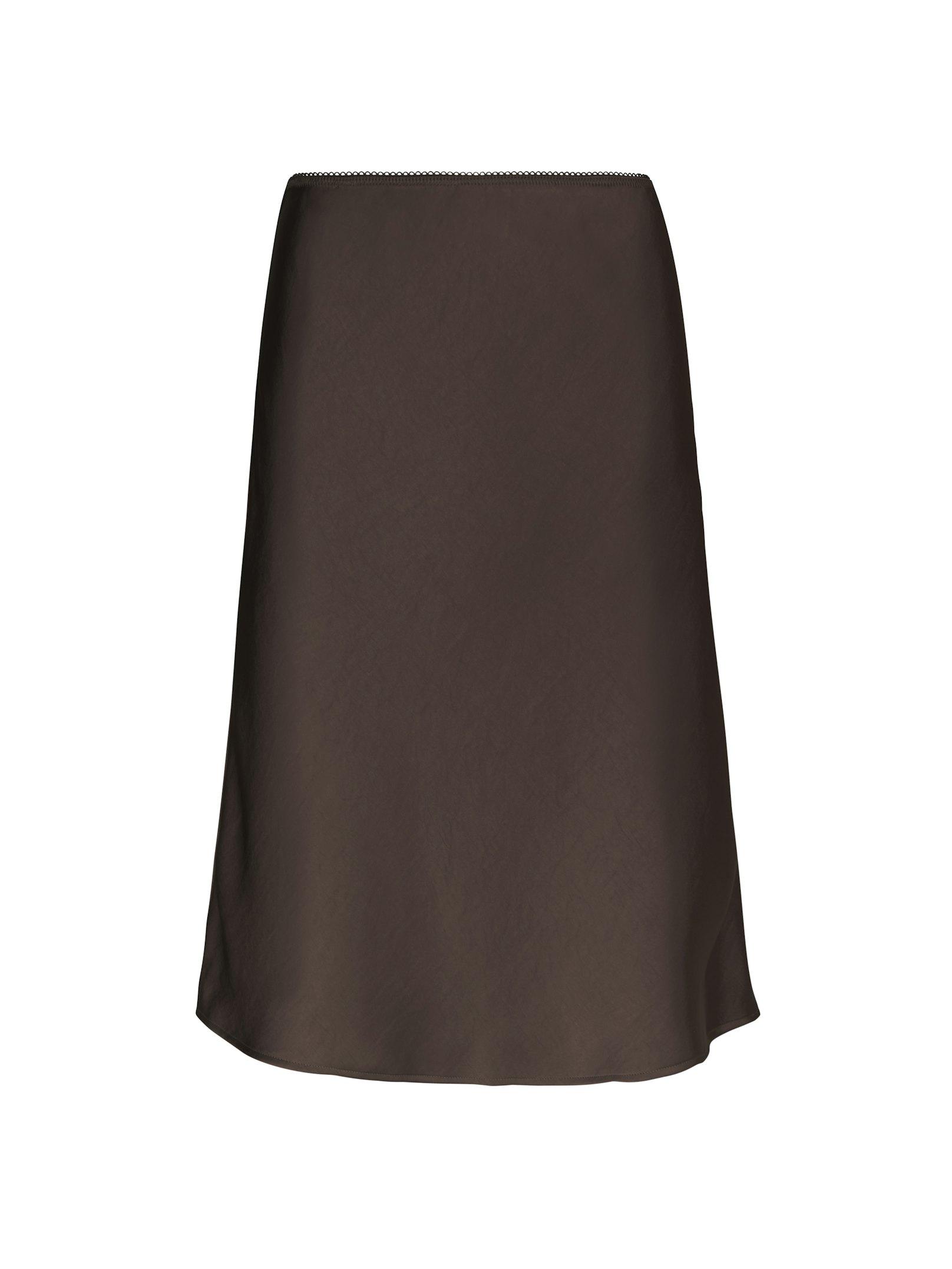 Mindie Heavy sateen Skirt Dark brown
