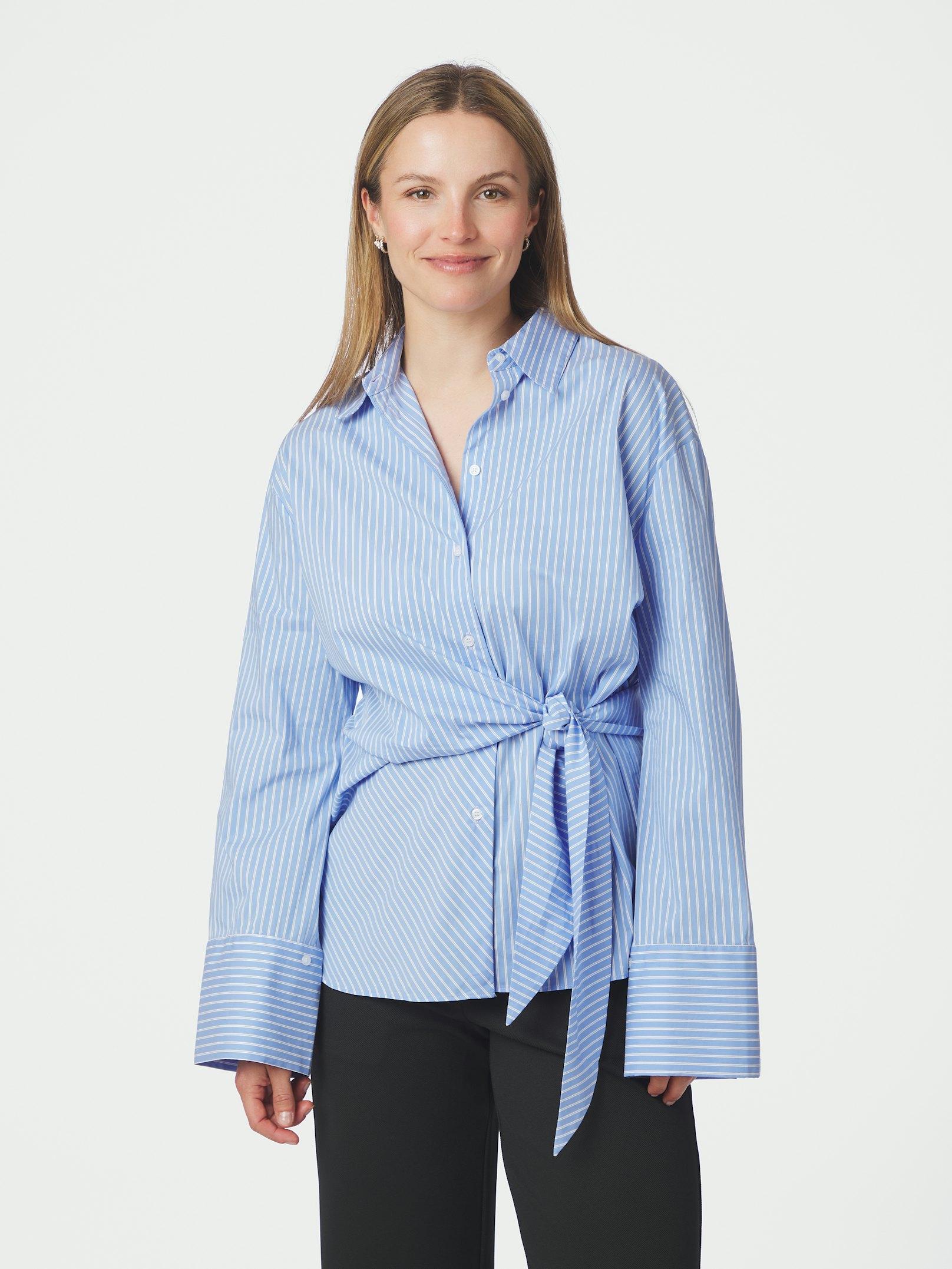 Helisa Stripe Shirt Light Blue - 3