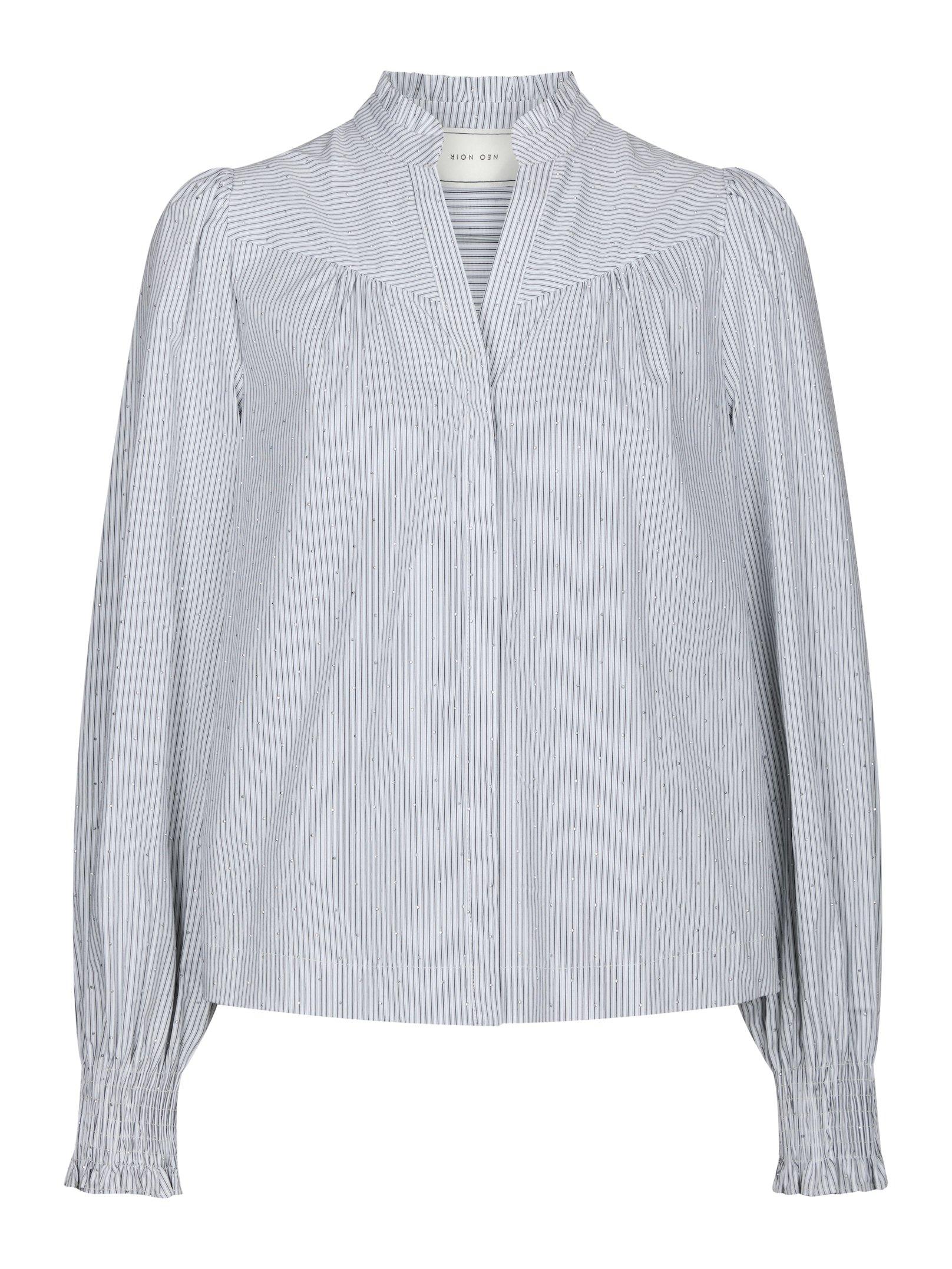 Astrida Stripe Stone Blouse White