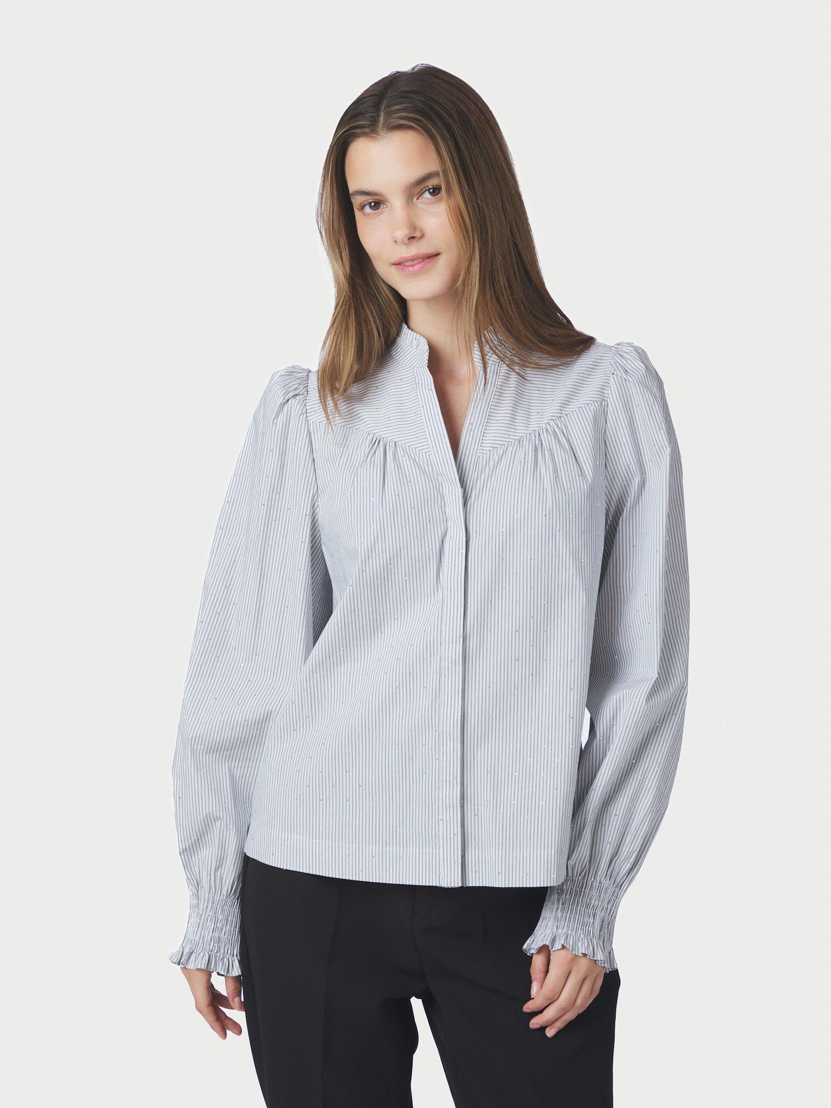 Astrida Stripe Stone Blouse White - 3