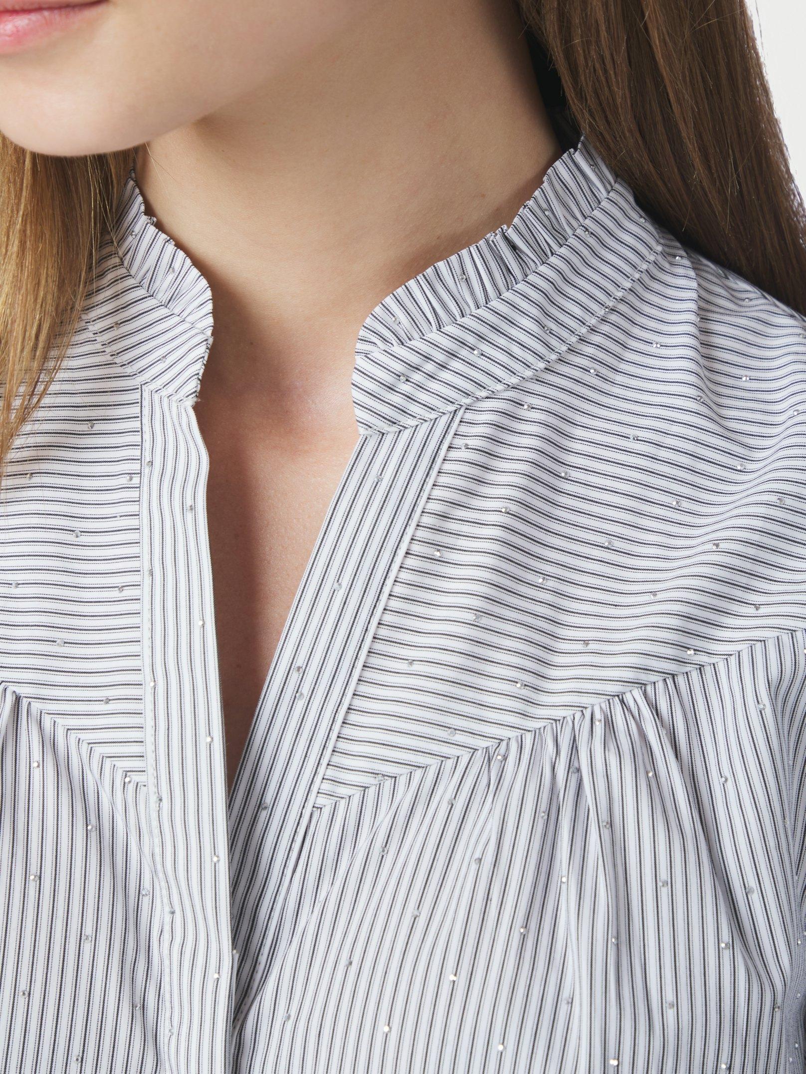 Astrida Stripe Stone Blouse White - 6