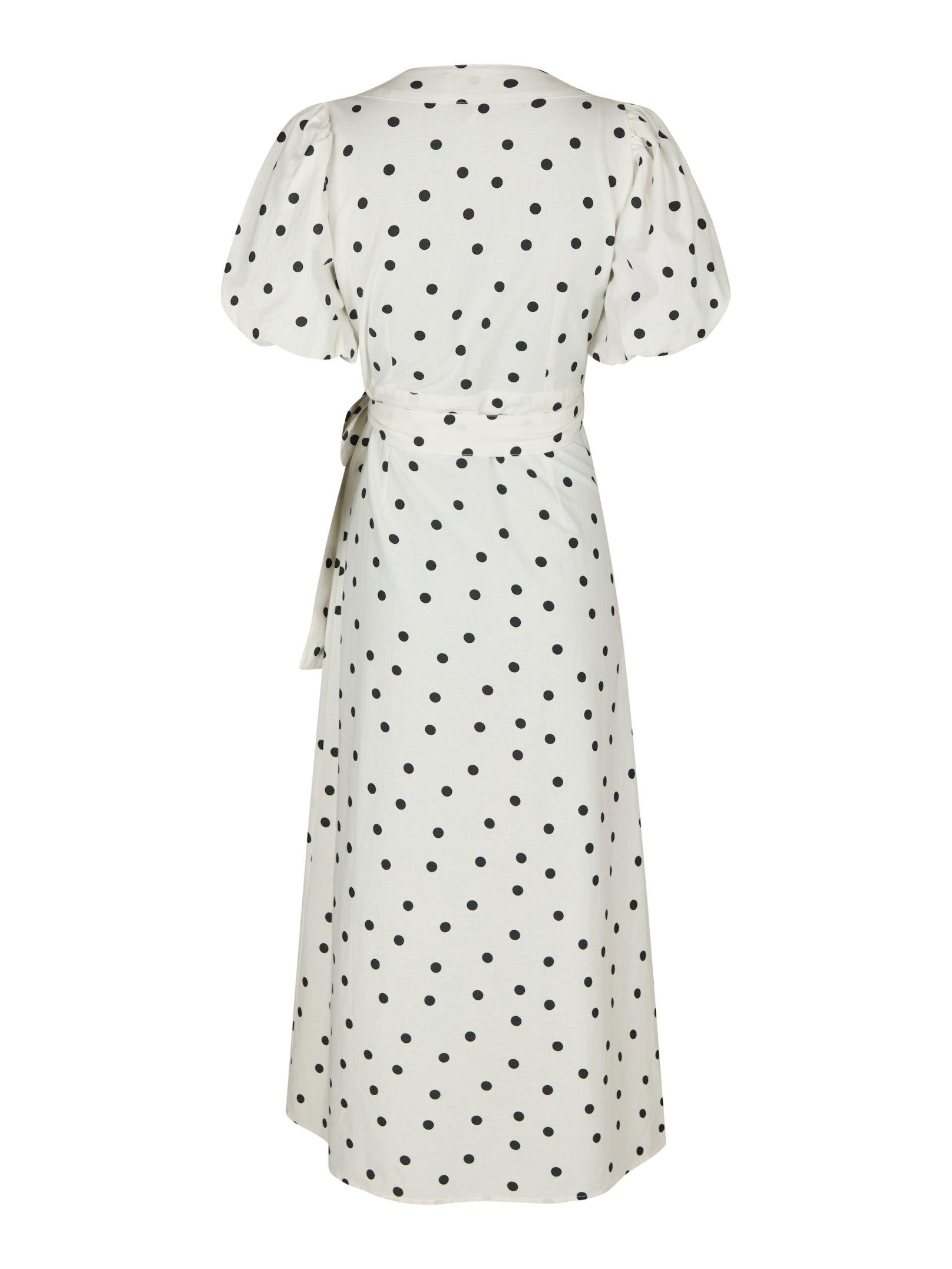 Clarine Linen Dot Dress White - 2