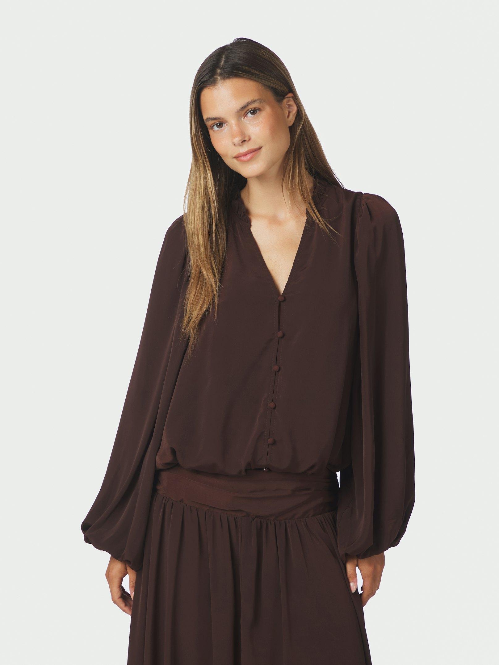 Vivette Woven Blouse Dark brown - 3