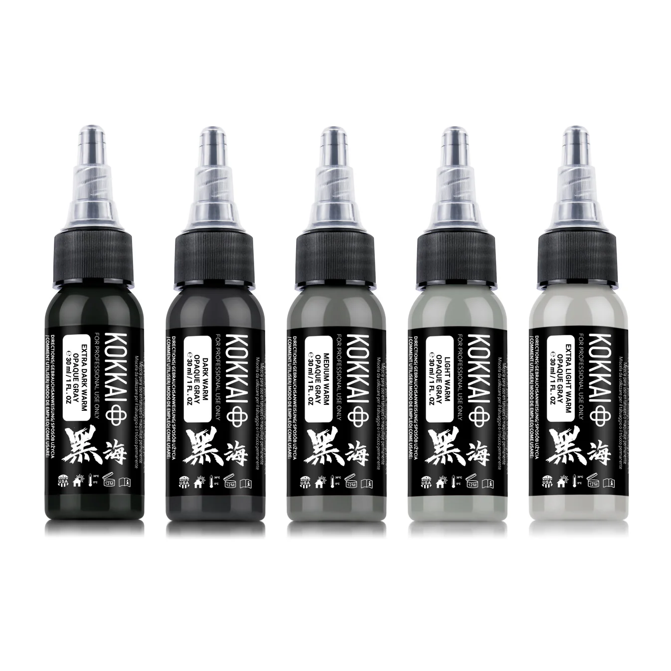 Kokkai Sumi+ Warm Opaque Grey Set 5x30ml