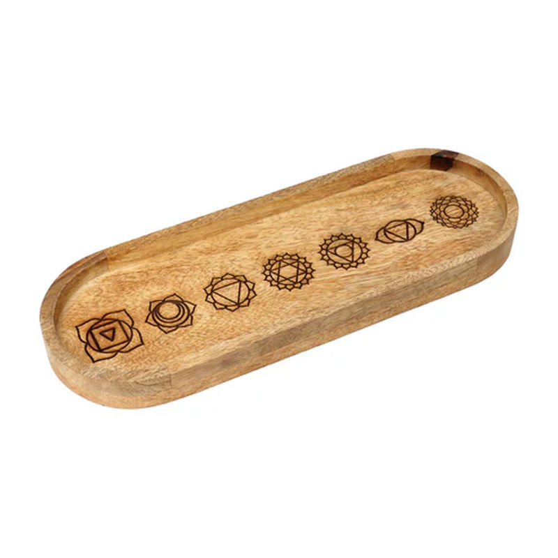 Oval serveringsbricka 7 Chakra mangoträd