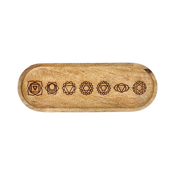 Oval serveringsbricka 7 Chakra mangoträd