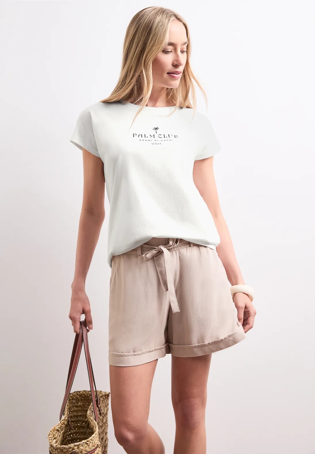 Basic Wording Print Shirt - Off White - Street One