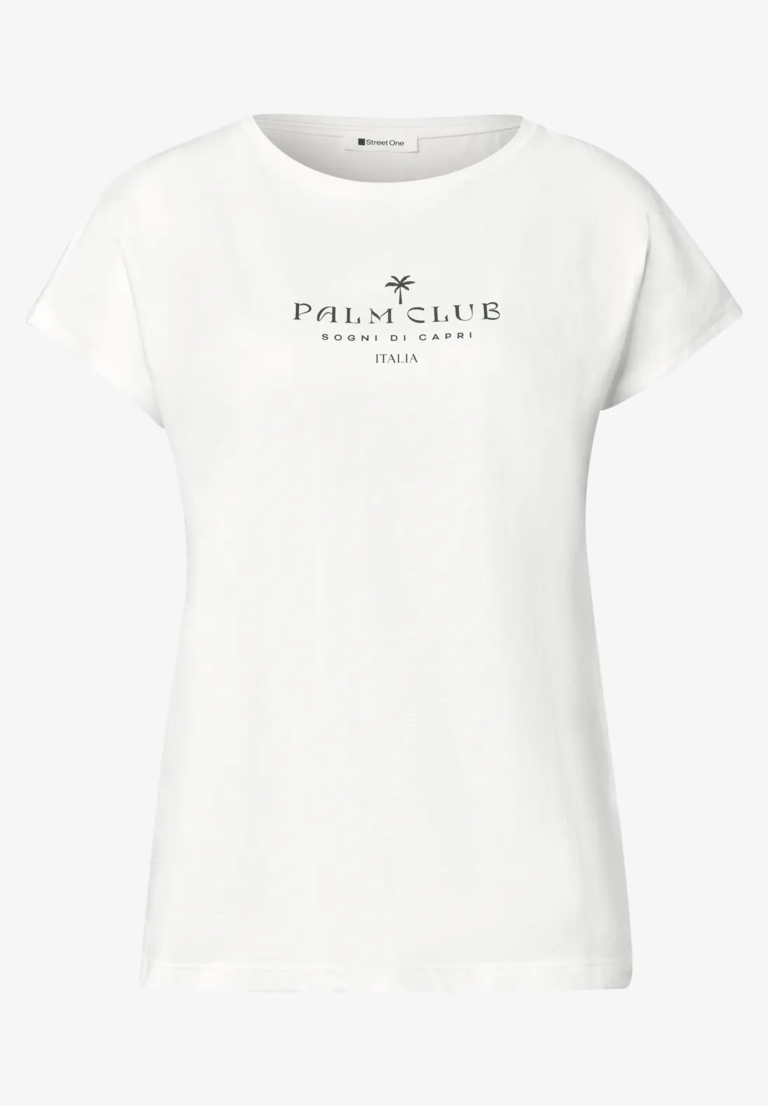 Basic Wording Print Shirt - Off White - Street One - 4