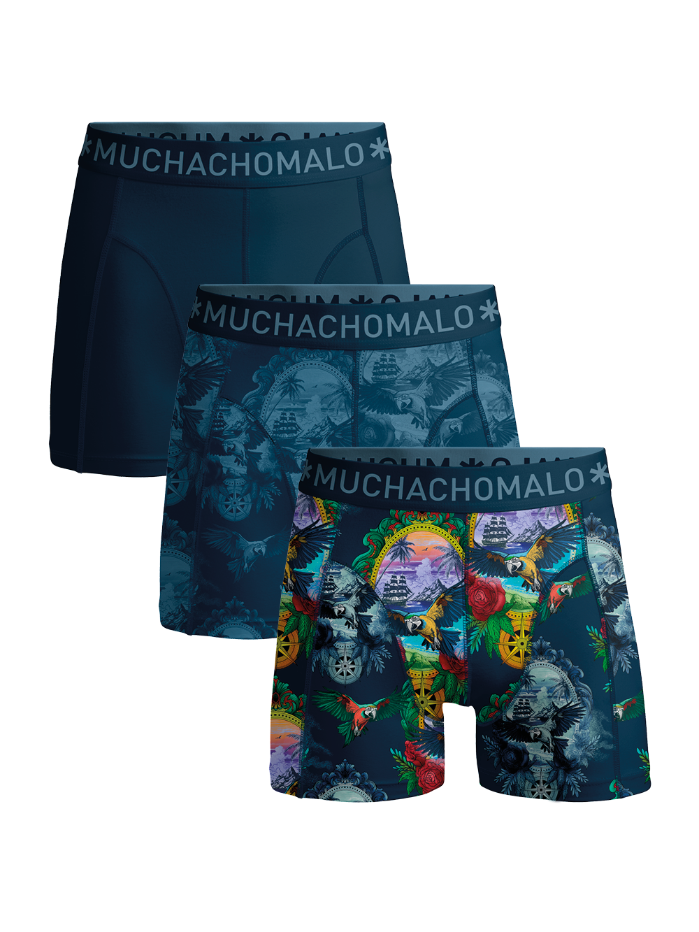 MUCHACHOMALO - PIRATE PARROT BOXERS 3P