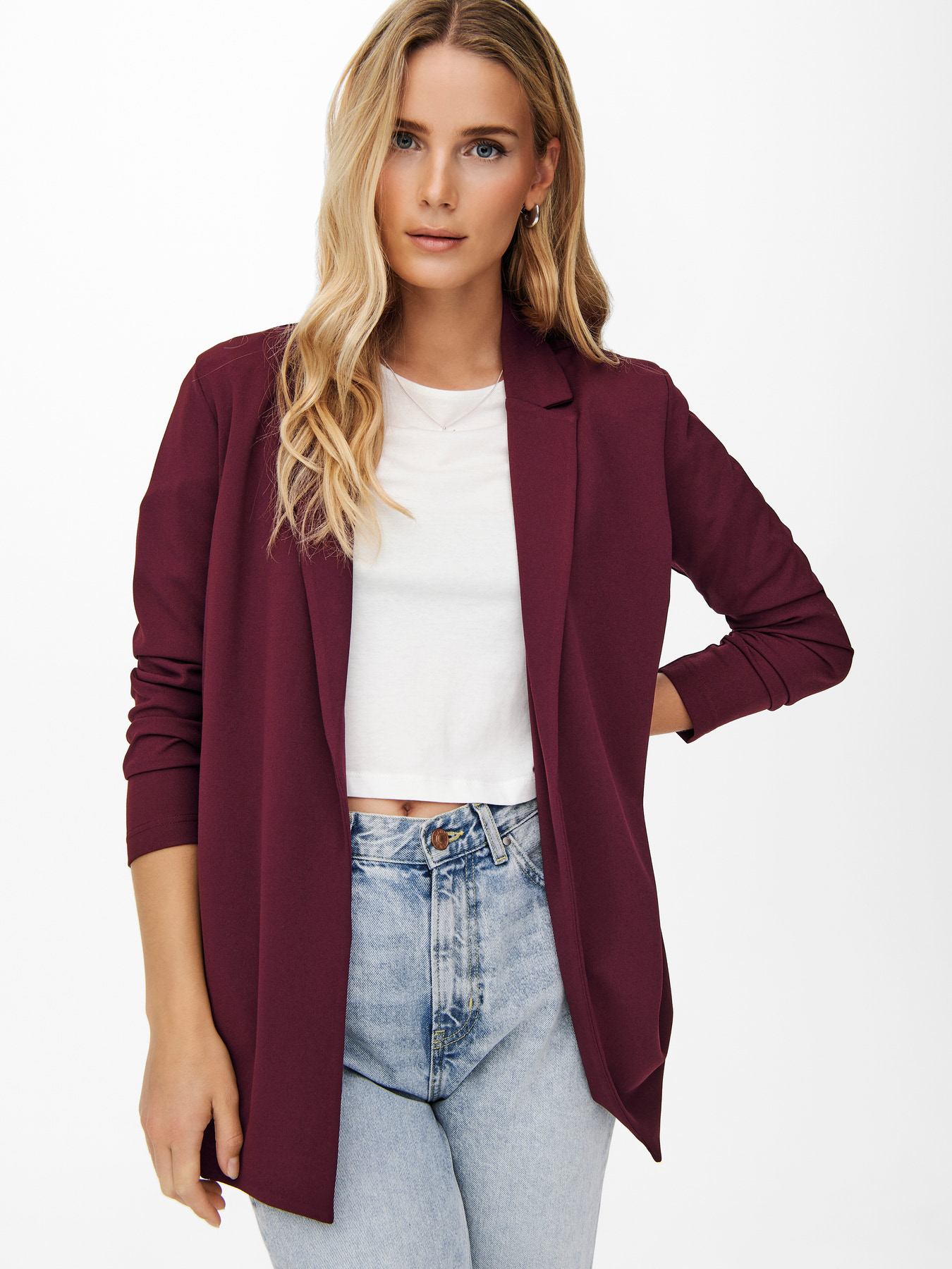 JDYGEGGO LIFE L/S BLAZER JRS NOOS Windsor Wine - 3
