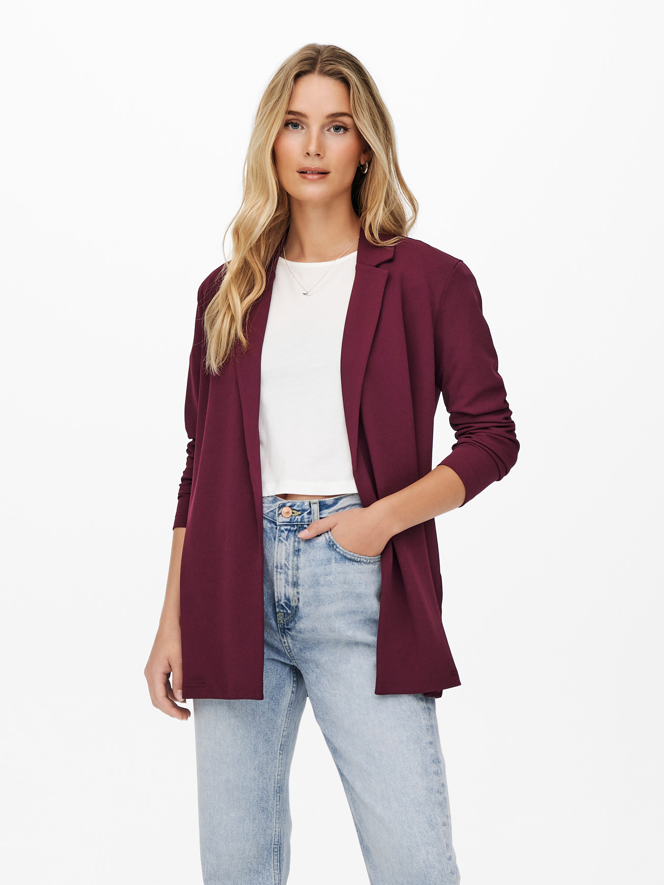 JDYGEGGO LIFE L/S BLAZER JRS NOOS Windsor Wine - 5