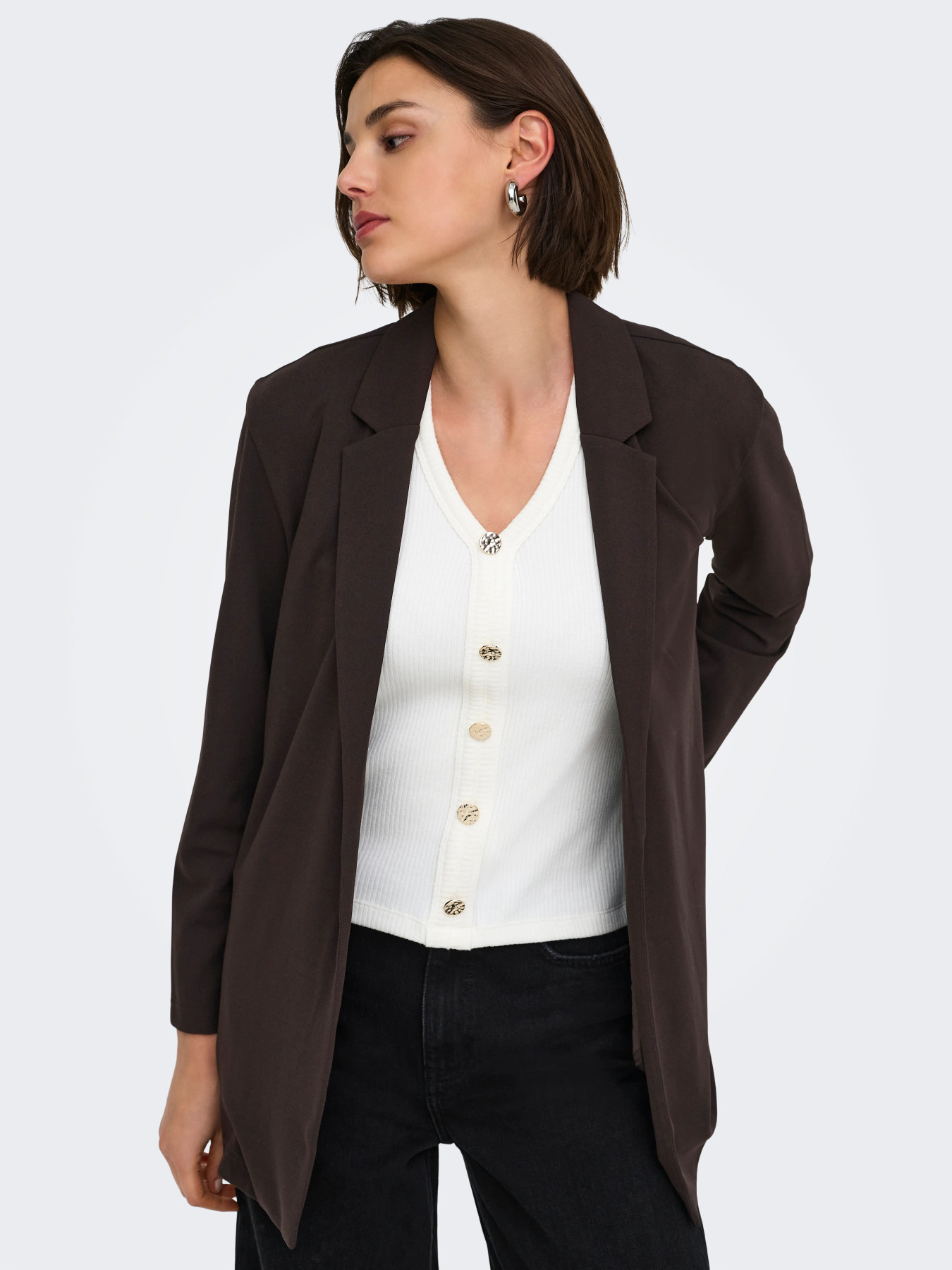 JDYGEGGO LIFE L/S BLAZER JRS NOOS Chocolate Torte - 3