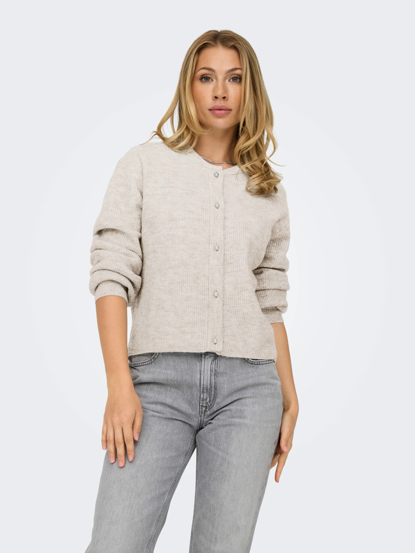 JDYLUMI L/S BUTTON CARDIGA KNT NOOS Birch MELANGE - 2
