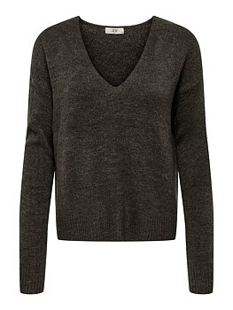 JDYELANORA L/S V-NECK PULLO. KNT NOOS Bracken MELANGE